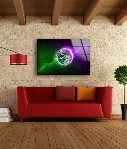 Earth Pink & Green Abstract Design Acrylic Glass Print Tempered Glass Wall Art 100% Made in Australia Ready to Hang