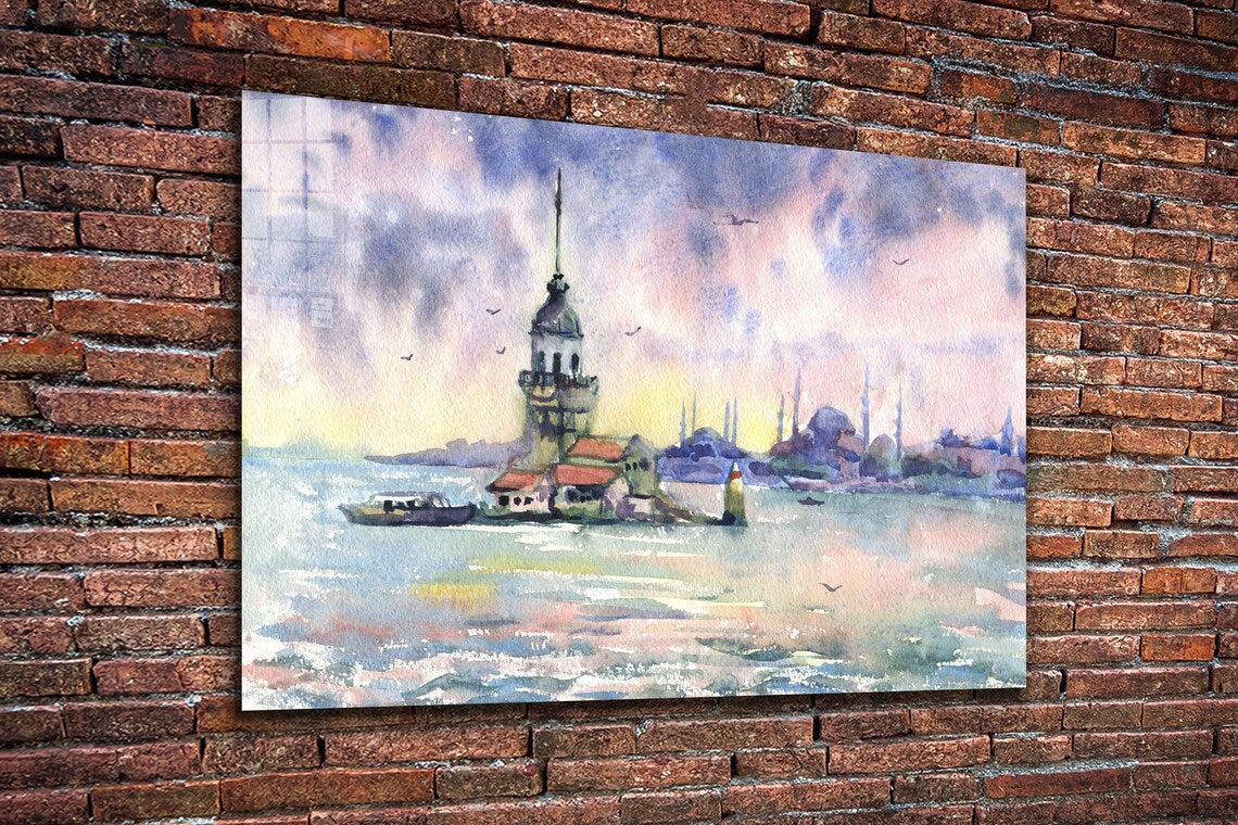 Maiden Tower Painting Print Tempered Glass Wall Art 100% Made in Australia Ready to Hang