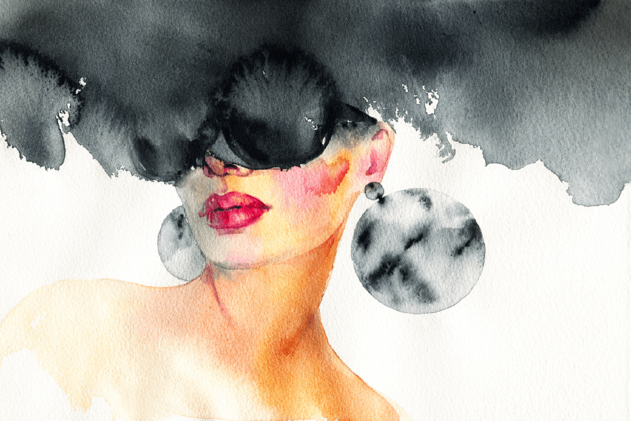 Makeup Girl With Sunglasses Watercolor Painting Print 100% Australian Made