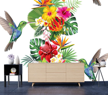 Wallpaper Murals Peel and Stick Removable Bird & Flowers Art High Quality