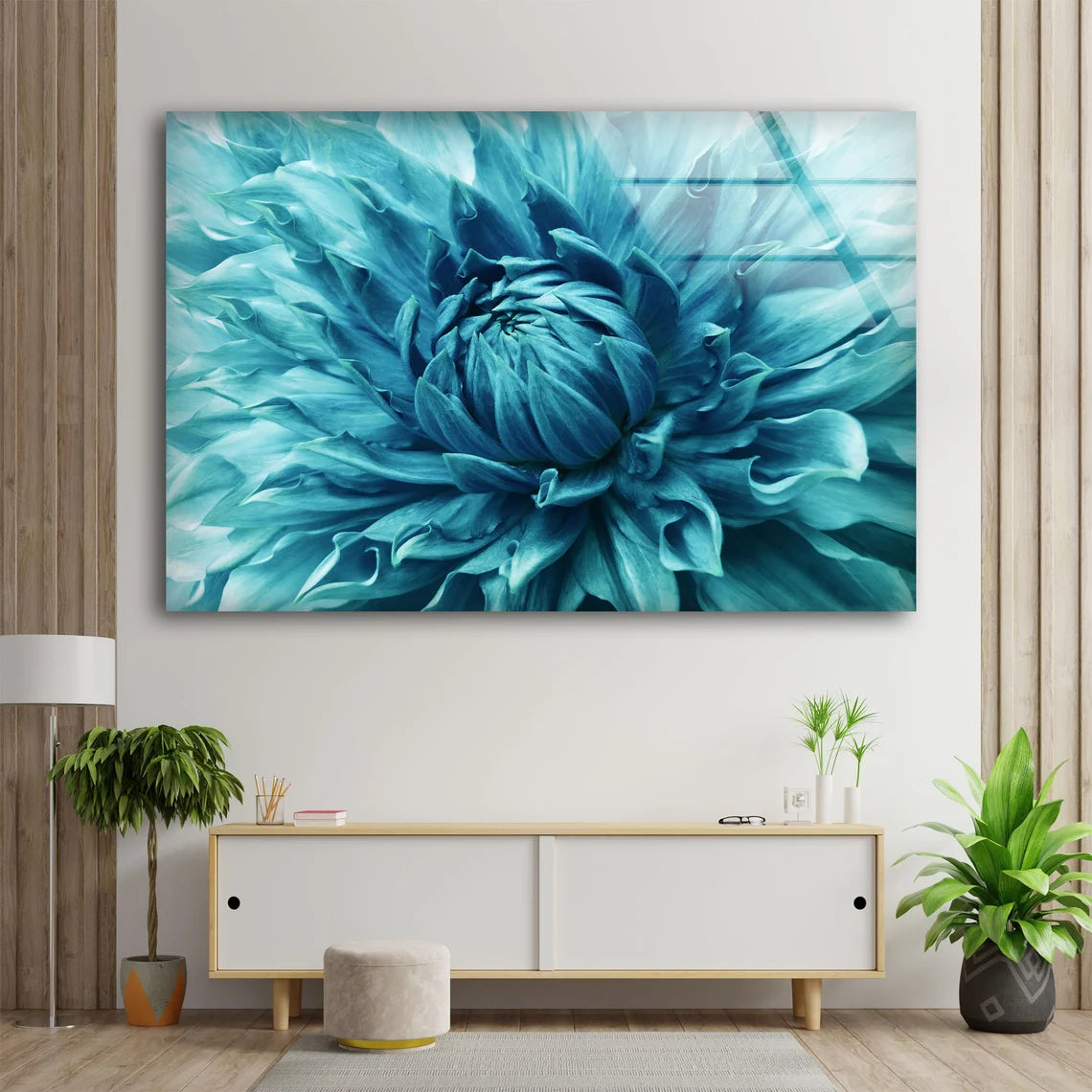 Blue Flower Closeup Photograph Acrylic Glass Print Tempered Glass Wall Art 100% Made in Australia Ready to Hang