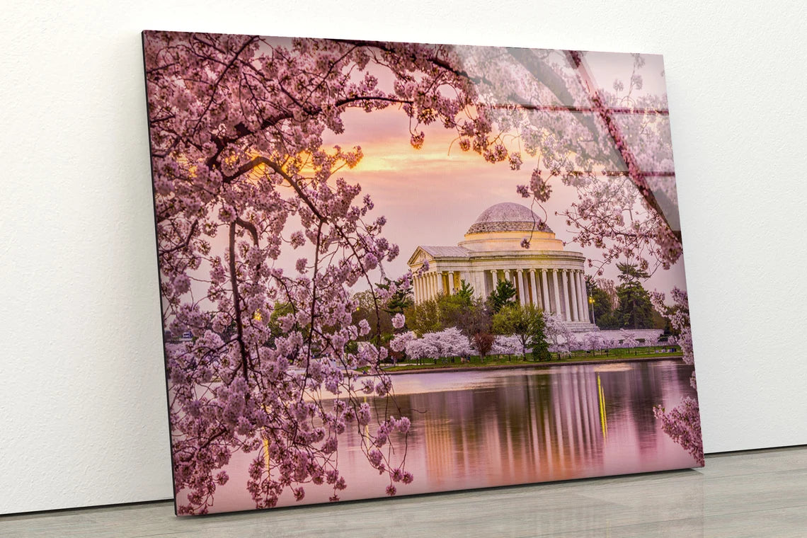 Ancient Building & Blossom Flowers Photograph Acrylic Glass Print Tempered Glass Wall Art 100% Made in Australia Ready to Hang