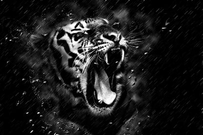 Tiger Face B&W Photograph Home Decor Premium Quality Poster Print Choose Your Sizes