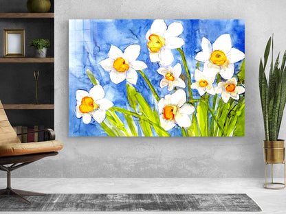 Narcissus Flowers Art Print Tempered Glass Wall Art 100% Made in Australia Ready to Hang