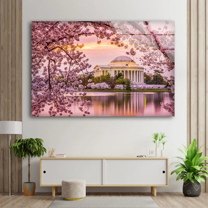 Ancient Building & Blossom Flowers Photograph Acrylic Glass Print Tempered Glass Wall Art 100% Made in Australia Ready to Hang