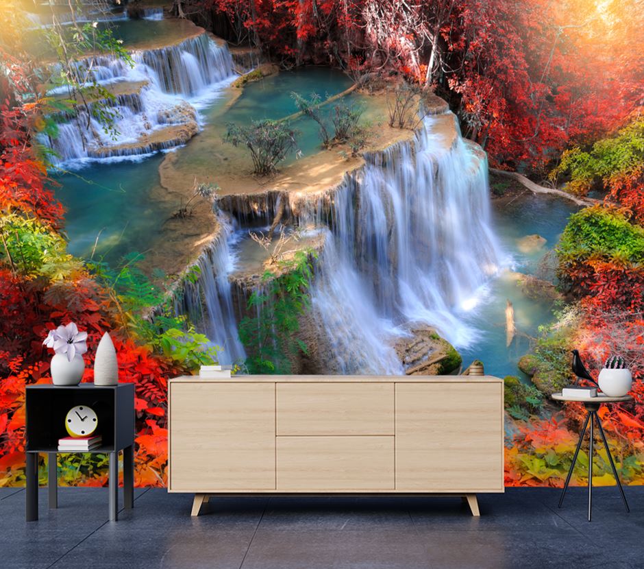 Wallpaper Murals Peel and Stick Removable Stunning Waterfall Photograph High Quality