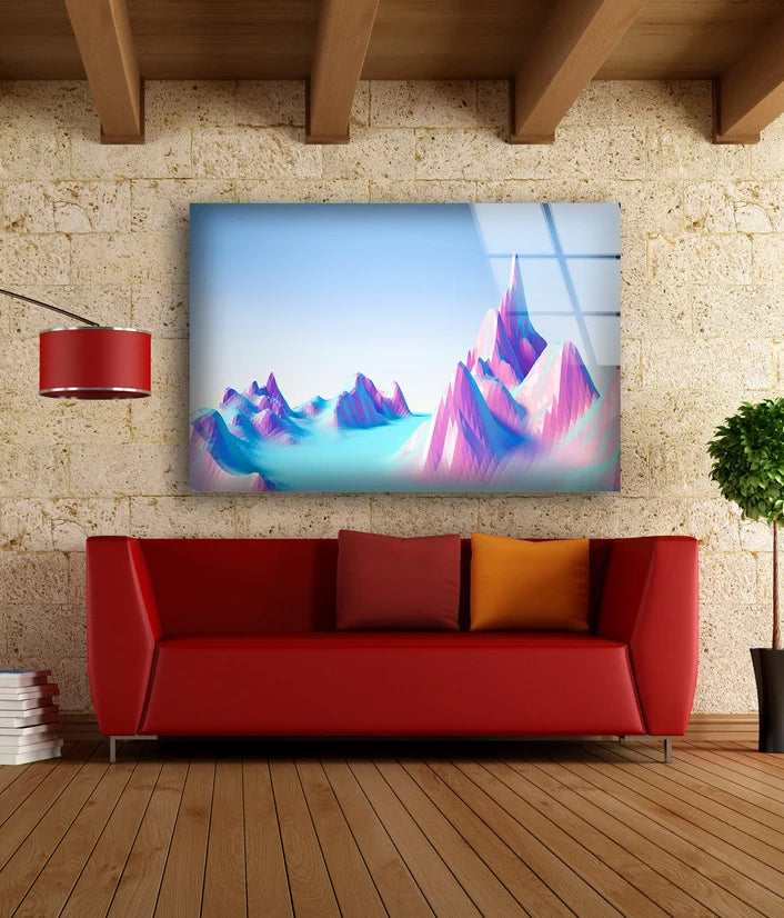 Colorful Mountains Design Acrylic Glass Print Tempered Glass Wall Art 100% Made in Australia Ready to Hang