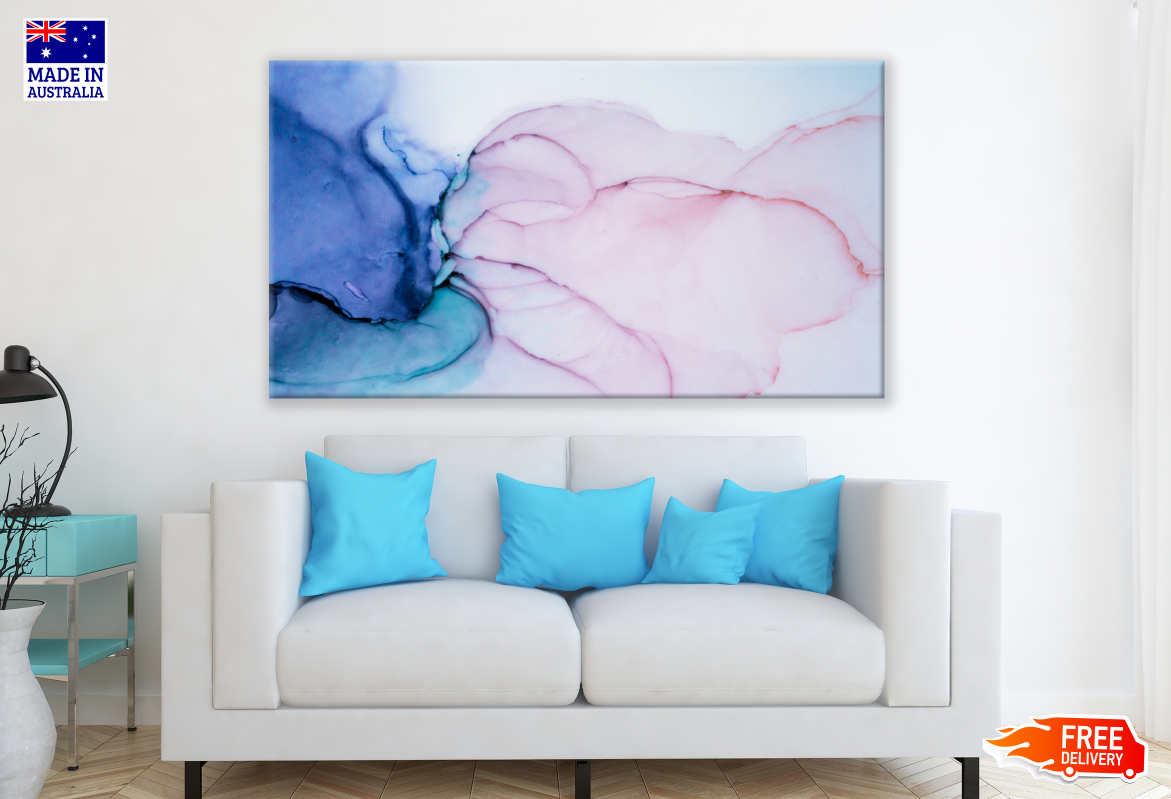 Blue Pink Abstract Design Print 100% Australian Made