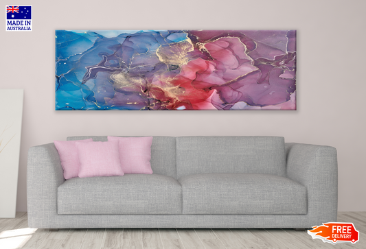 Panoramic Canvas Colourful Abstract Design High Quality 100% Australian made wall Canvas Print ready to hang