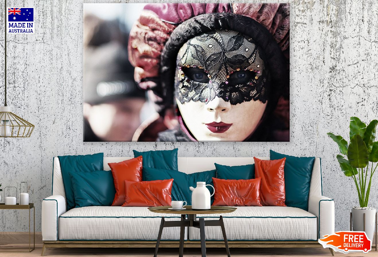 Makeup Girl with Mask Closeup Photograph Print 100% Australian Made