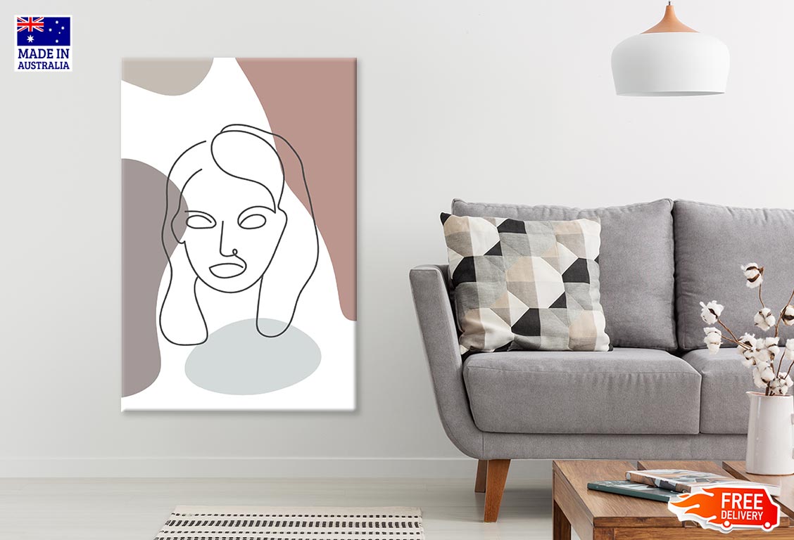 Woman Face & Hair Line Art Design Print 100% Australian Made