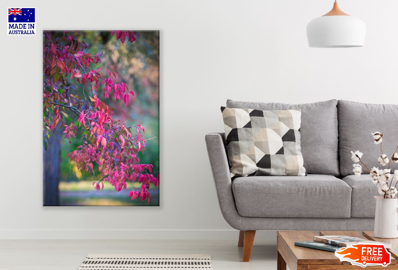 Pink Leaves Autumn Tree Photograph Print 100% Australian Made