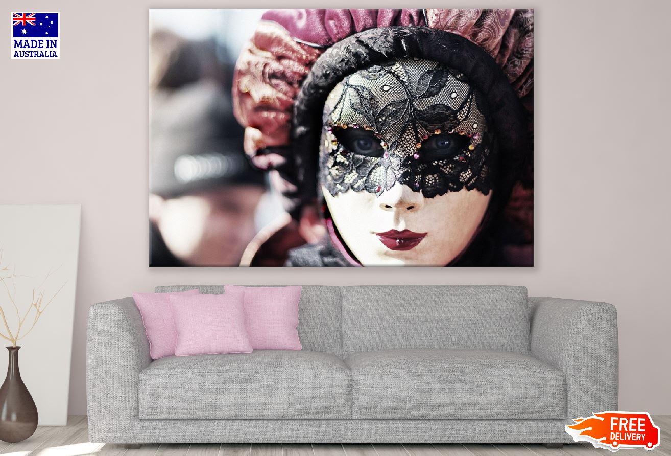 Makeup Girl with Mask Closeup Photograph Print 100% Australian Made