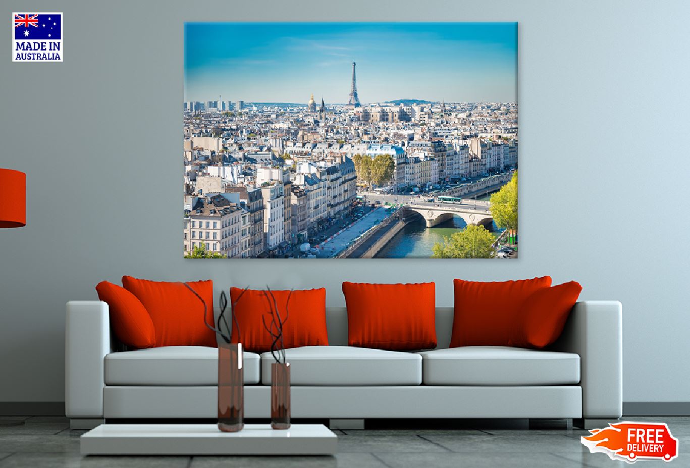 Paris Cityscape & Eilffel Tower View Photograph Print 100% Australian Made