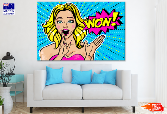 WOW Quote & Surprised Girl Illustration Print 100% Australian Made