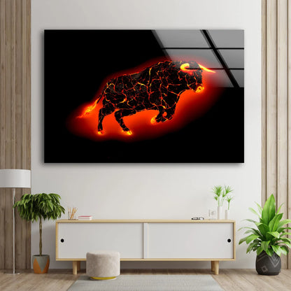 Bull Abstract Design Acrylic Glass Print Tempered Glass Wall Art 100% Made in Australia Ready to Hang