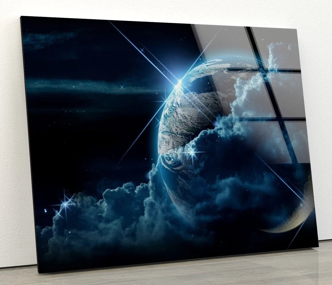 Moon & Clouds Photograph Acrylic Glass Print Tempered Glass Wall Art 100% Made in Australia Ready to Hang