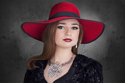 Fashion Girl with Red Hat Closeup Photograph Print 100% Australian Made