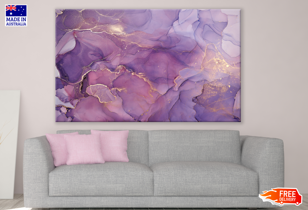 Purple Gold Abstract Design Print 100% Australian Made