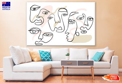 Line Art Faces Design Print 100% Australian Made