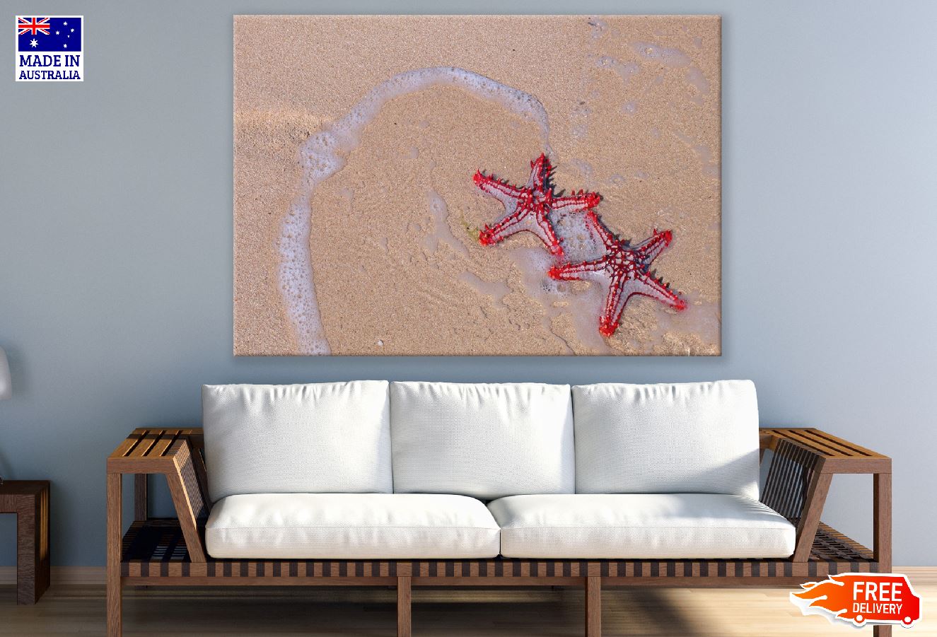 Starfish on Beach Closeup Photograph Print 100% Australian Made