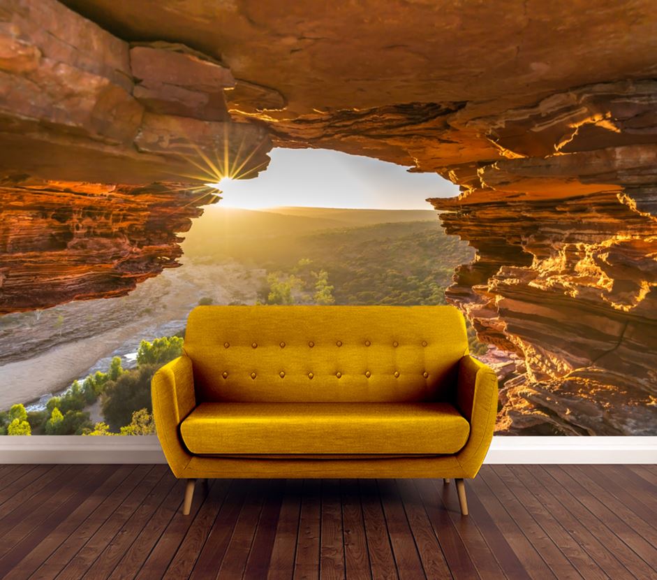 Wallpaper Murals Peel and Stick Removable Valley Cave High Quality