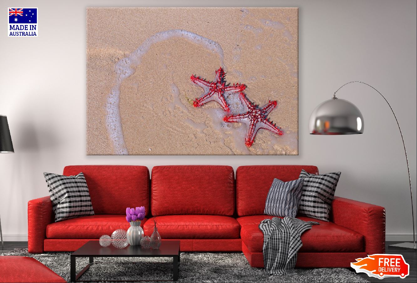 Starfish on Beach Closeup Photograph Print 100% Australian Made