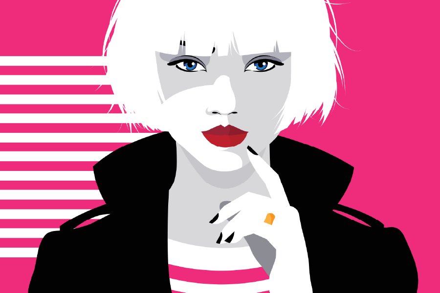 Short Hair Woman in Style Illustration Print 100% Australian Made