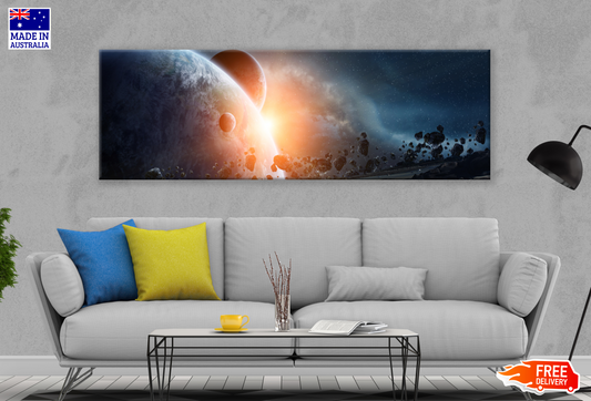 Panoramic Canvas Space High Quality 100% Australian made wall Canvas Print ready to hang