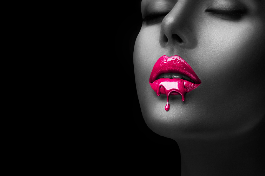 Girl With Red Lipstick Dripping Photograph Print 100% Australian Made