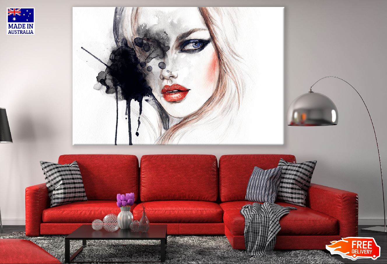 Abstract Woman Face Watercolor Painting Print 100% Australian Made