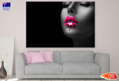 Girl With Red Lipstick Dripping Photograph Print 100% Australian Made