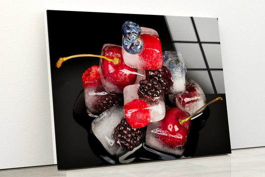 Frozen Cherry Cubes Photograph Acrylic Glass Print Tempered Glass Wall Art 100% Made in Australia Ready to Hang