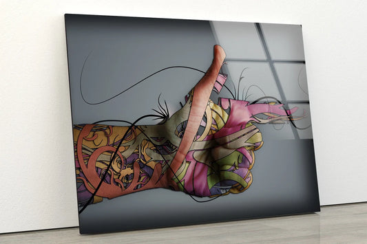 Hand with Art Photograph Acrylic Glass Print Tempered Glass Wall Art 100% Made in Australia Ready to Hang