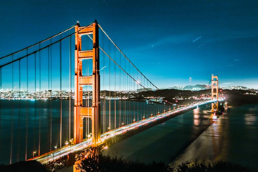 Golden Gate Bridge at Night View Photograph Print 100% Australian Made