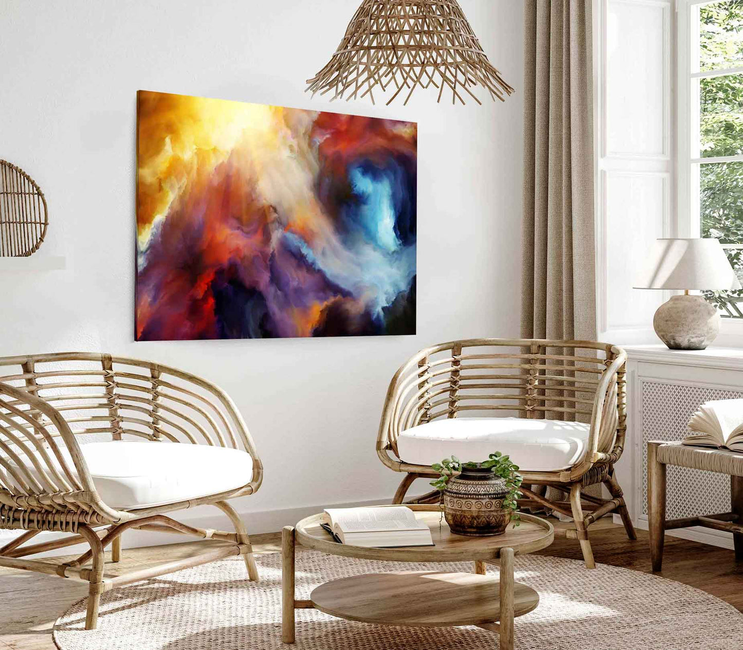 Bella Home Colourful Misty Abstract Digital Print Canvas Ready to hang