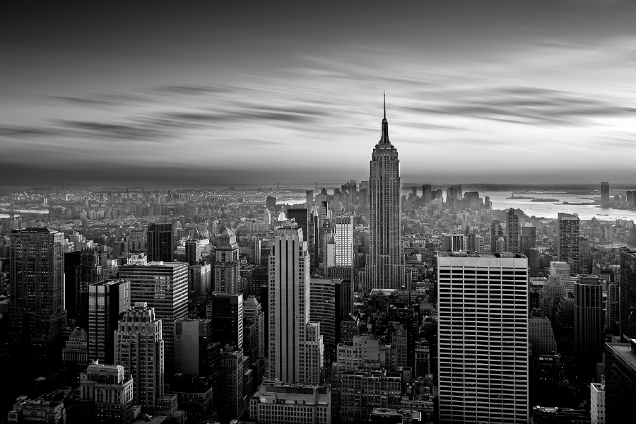 New York City with Skyscrapers B&W Photograph Print 100% Australian Made