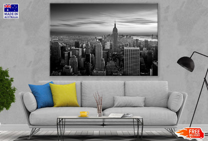 New York City with Skyscrapers B&W Photograph Print 100% Australian Made