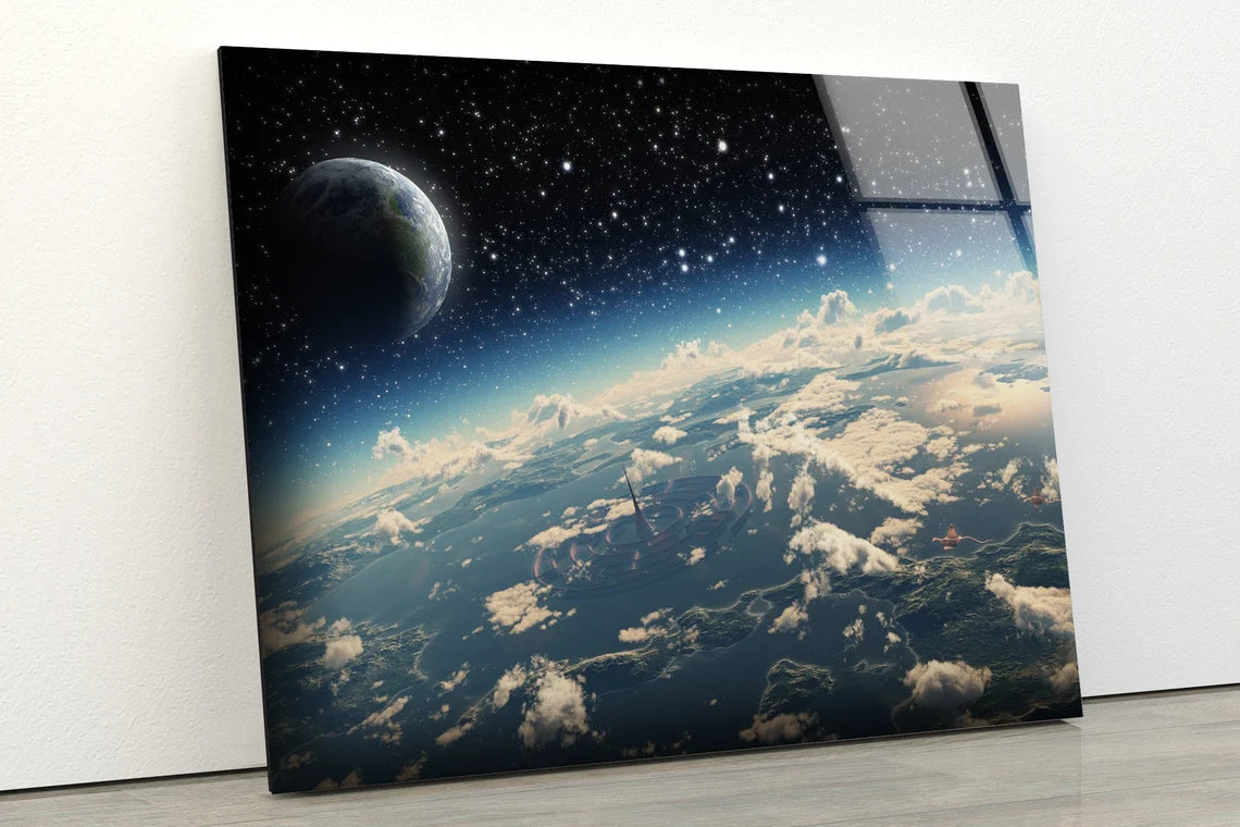 Earth & Planet Photograph Acrylic Glass Print Tempered Glass Wall Art 100% Made in Australia Ready to Hang