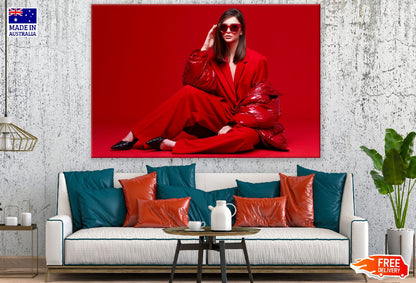 Fashion Model in Red Suit Photograph Print 100% Australian Made