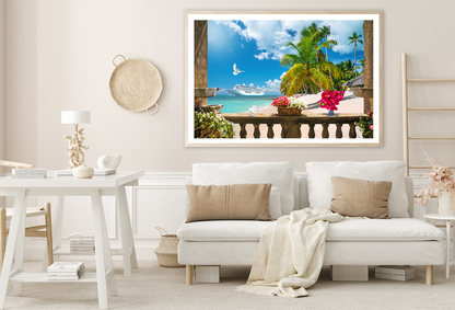 Beach View From Belcony Photograph Home Decor Premium Quality Poster Print Choose Your Sizes