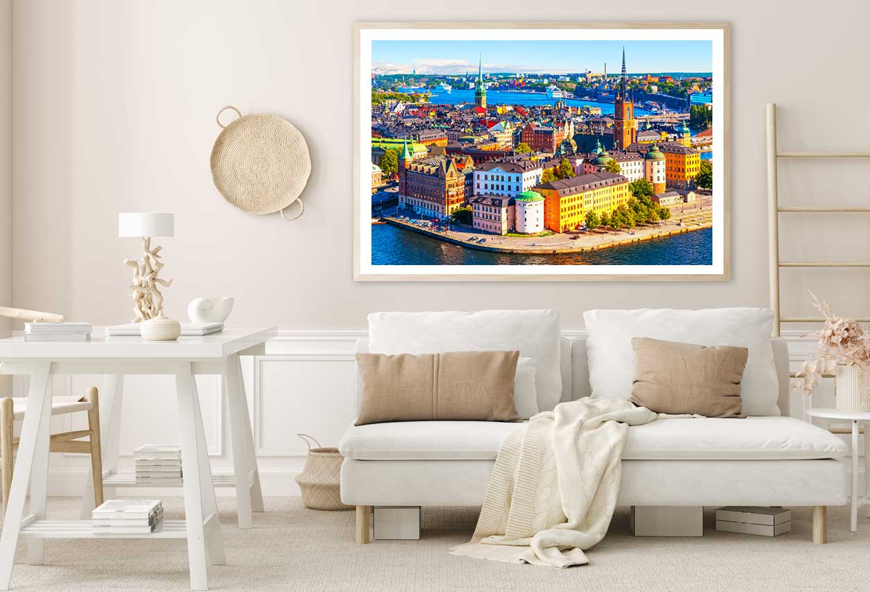 Old Town Skyline Photograph in Stockholm Sweden Home Decor Premium Quality Poster Print Choose Your Sizes