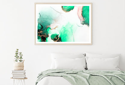 Green & Gold Marble Abstract Design Home Decor Premium Quality Poster Print Choose Your Sizes