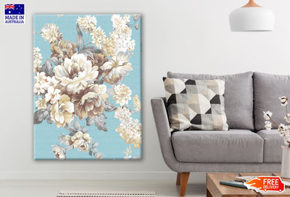 Gold Brown Floral Design Print 100% Australian Made