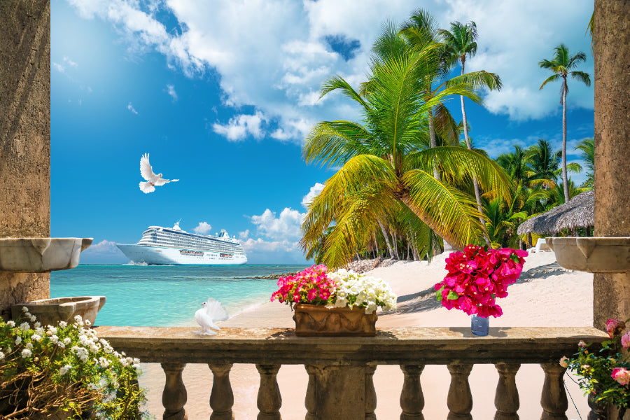 Beach View From Belcony Photograph Home Decor Premium Quality Poster Print Choose Your Sizes