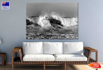 Sea Waves B&W View Photograph Print 100% Australian Made