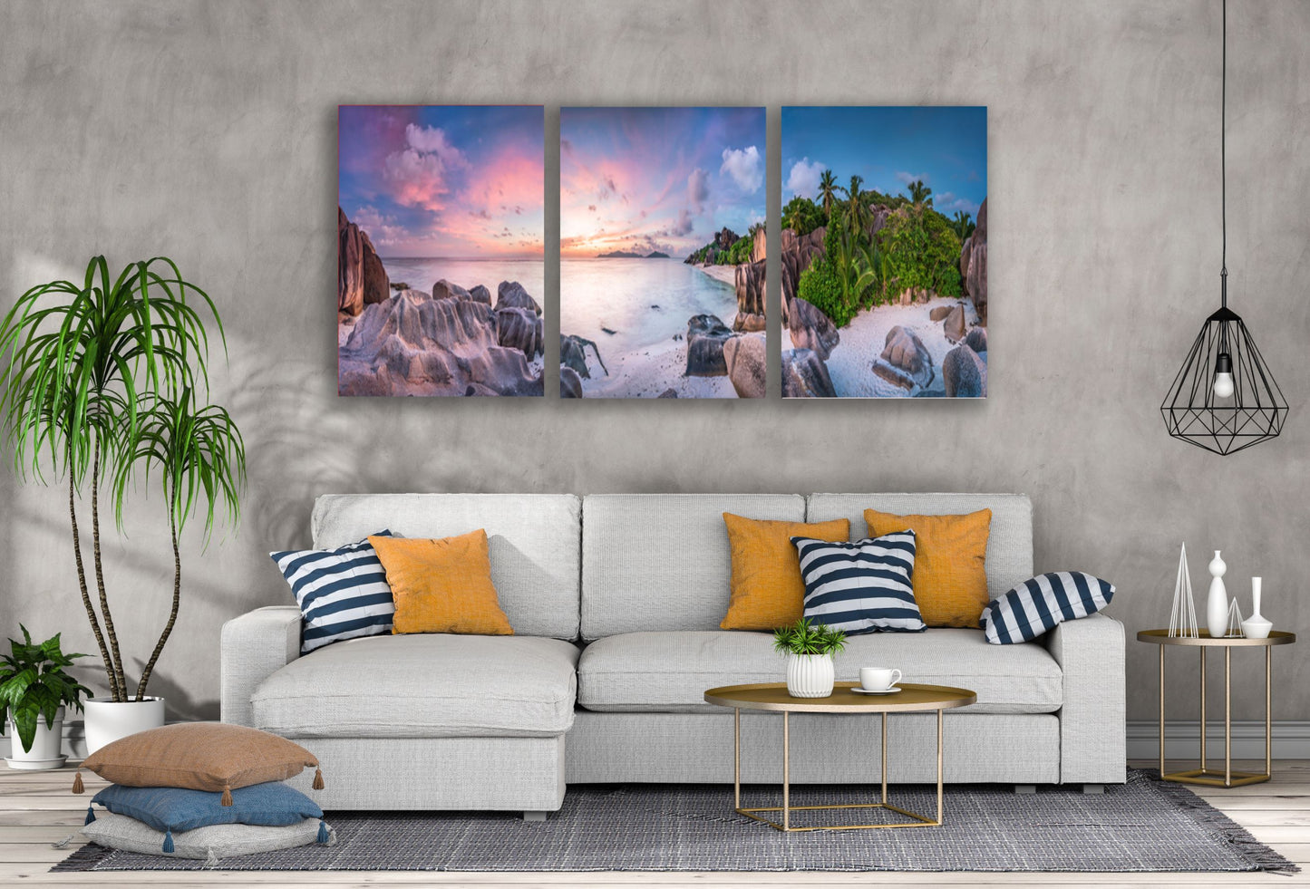 3 Set of Sea & Island Scenery Sunset Photograph High Quality Print 100% Australian Made Wall Canvas Ready to Hang