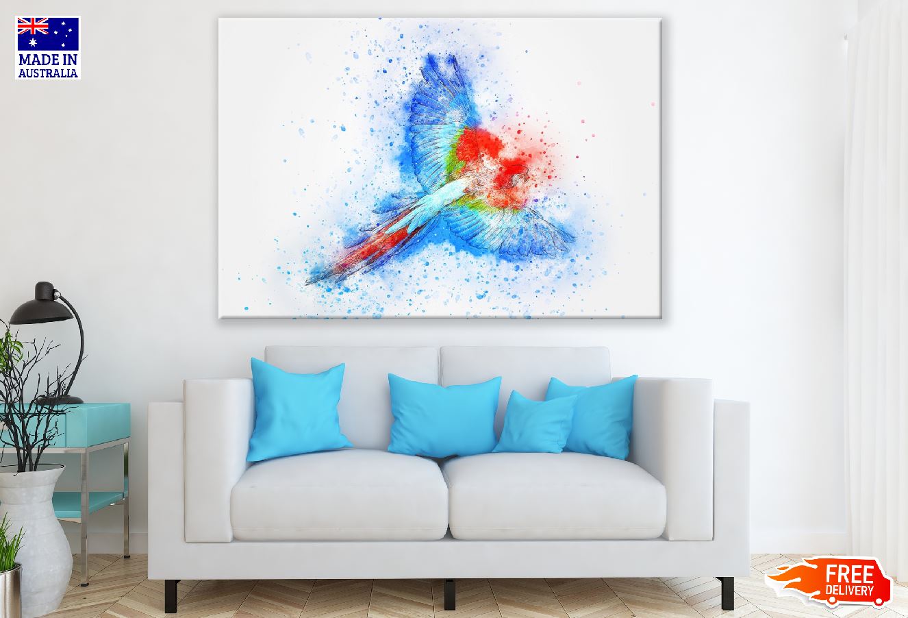 Colorful Parrot Abstract Design Print 100% Australian Made