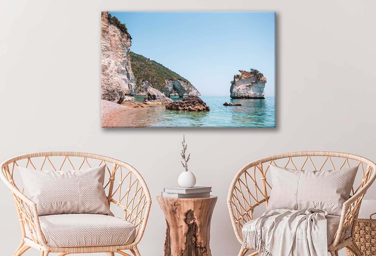 Bella Home Faraglioni Sea View With Rocks Print Canvas Ready to hang