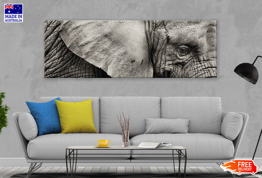 Panoramic Canvas Elephant Eye High Quality 100% Australian made wall Canvas Print ready to hang